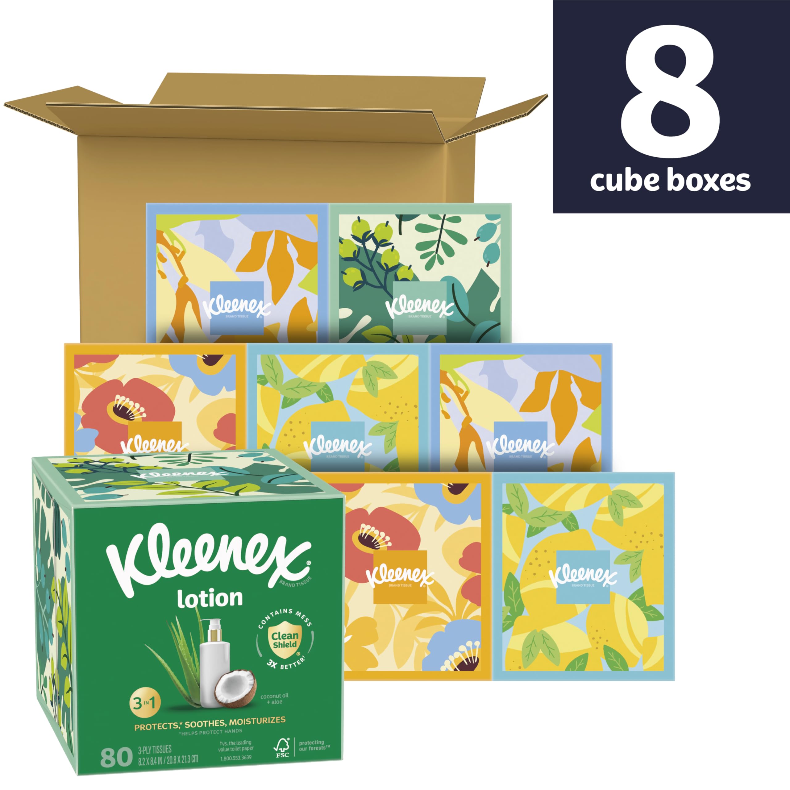 Foto 3 pulgar | Loción Kleenex Facial Tissue Con Aceite De Coco  3 Capas  640 Pañuelos - Venta Internacional.