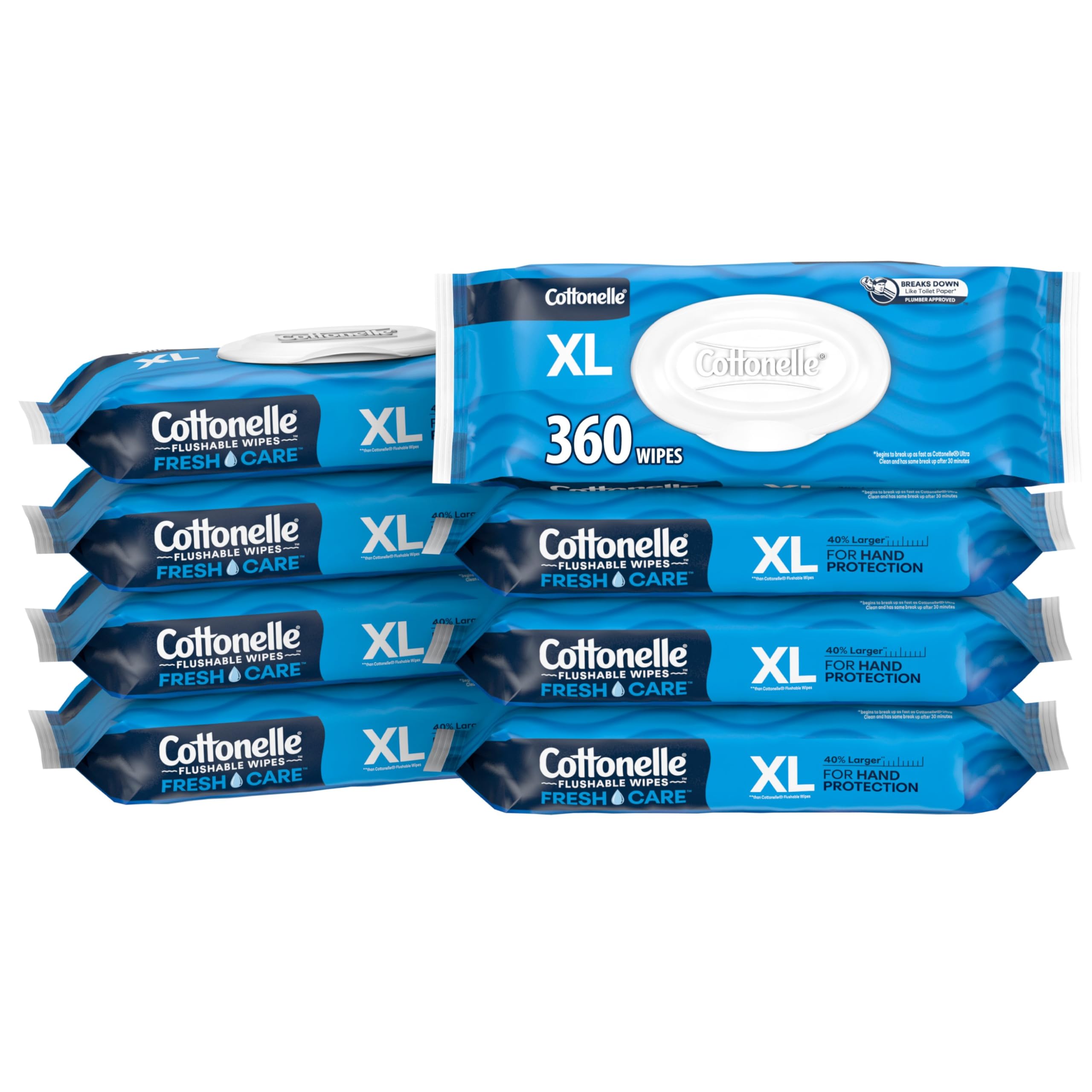 Foto 2 pulgar | Toallitas Húmedas Desechables Cottonelle Xl Para Adultos  360 Toallitas  8 Paquetes - Venta Internacional.