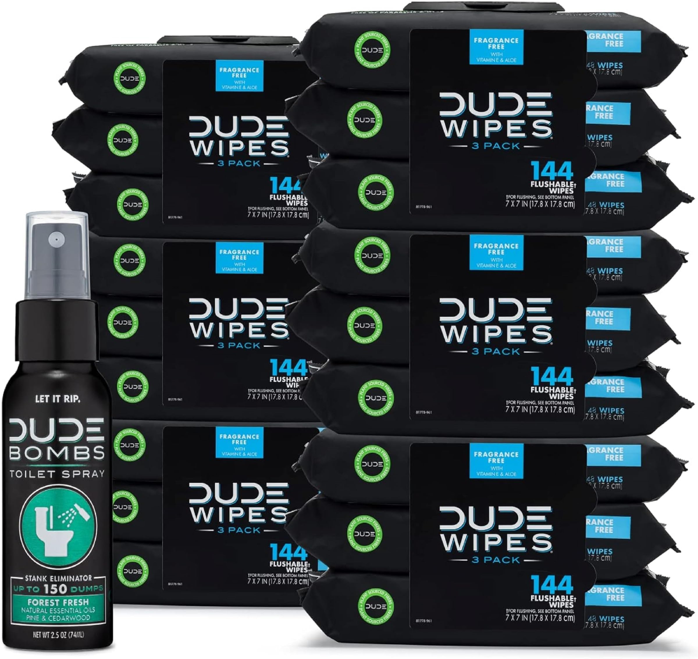 Foto 1 | Toallitas Desechables Dude  Paquete De 18  1 Aerosol  Sin Perfume - Venta Internacional.