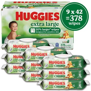 Foto 2 | Toallitas Húmedas Huggies Extra Grandes Sin Perfume 378 Toallitas - Venta Internacional.