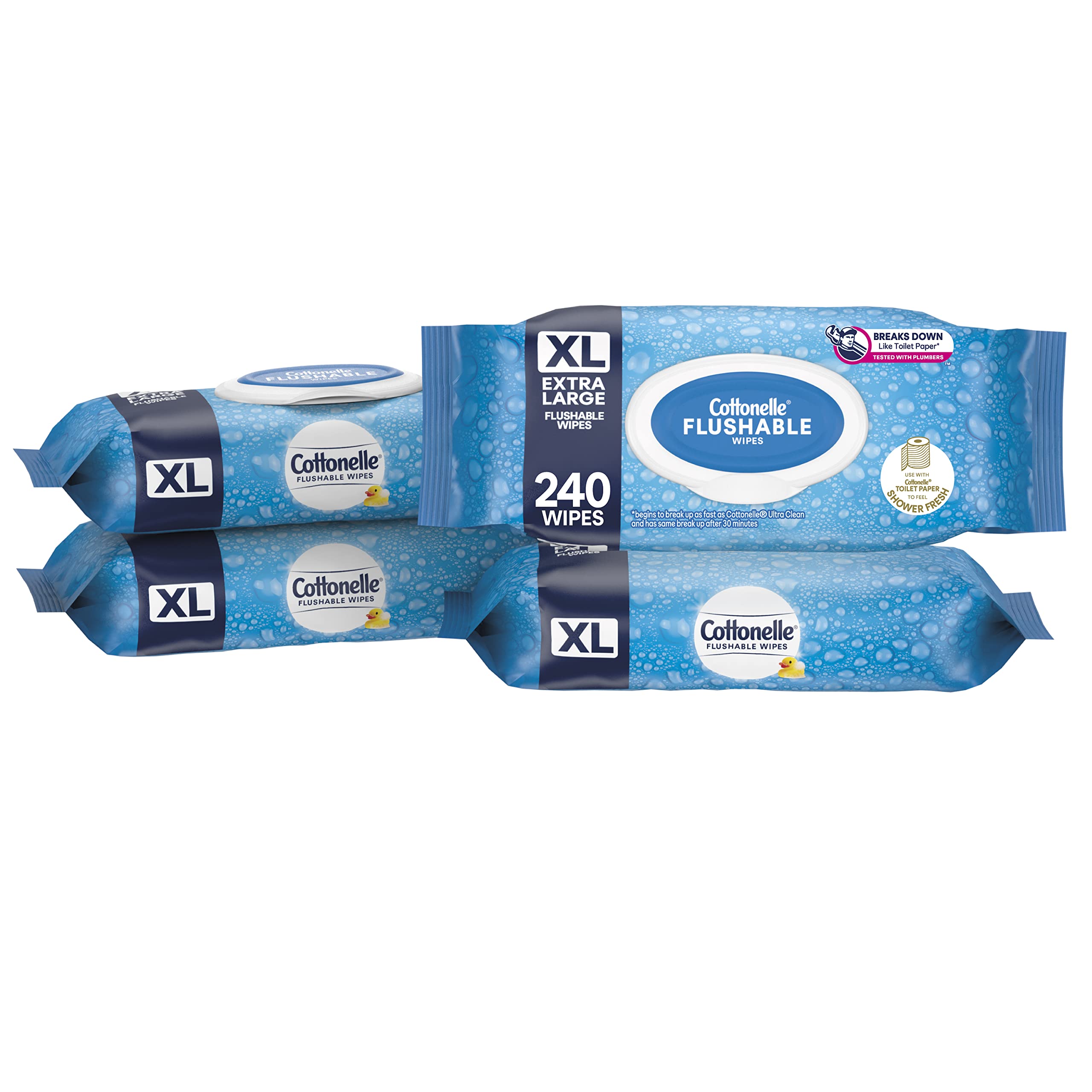 Foto 2 pulgar | Toallitas Húmedas Desechables Cottonelle Xl 240  4 Paquetes - Venta Internacional.