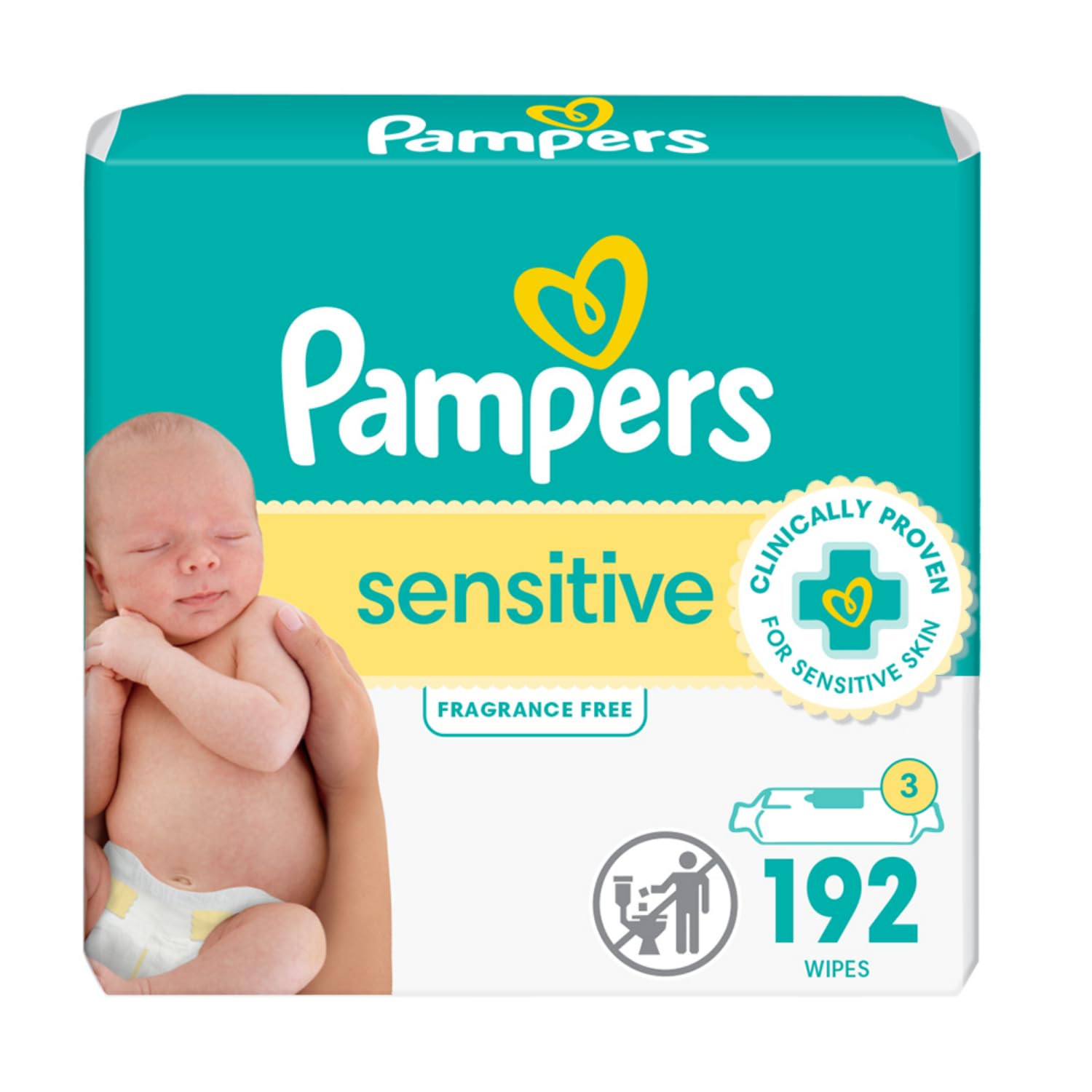 Foto 2 pulgar | Toallitas Para Bebés Pampers Sensitive A Base De Agua  3 Paquetes De Recambio - Venta Internacional.
