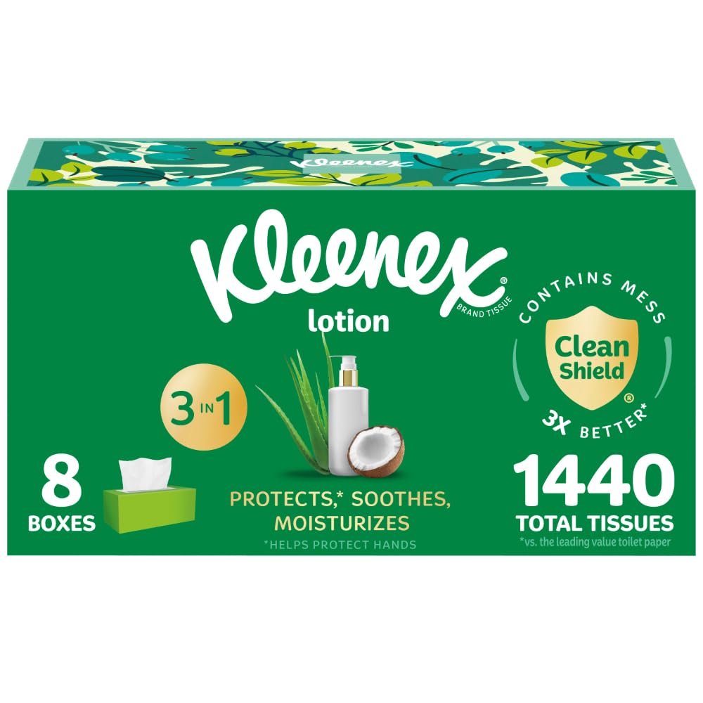 Loción Facial Kleenex Con Aceite De Coco  3 Capas  180 Hojas - Venta Internacional