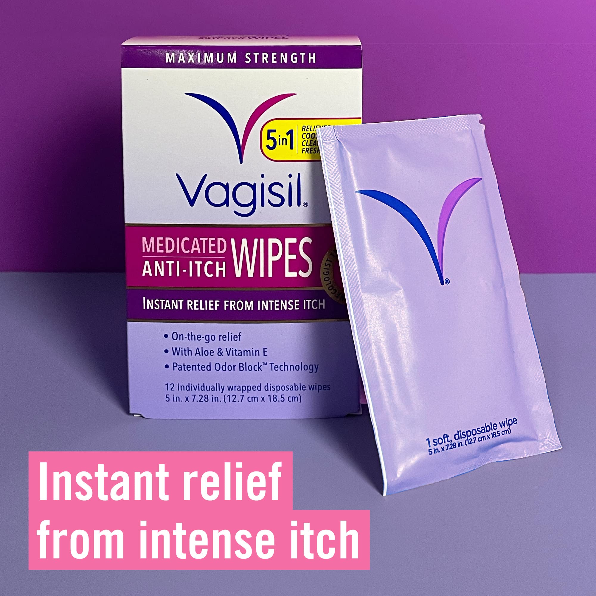 Foto 2 | Toallitas Íntimas Femeninas Vagisil Anti-picazón Medicada X36 - Venta Internacional.