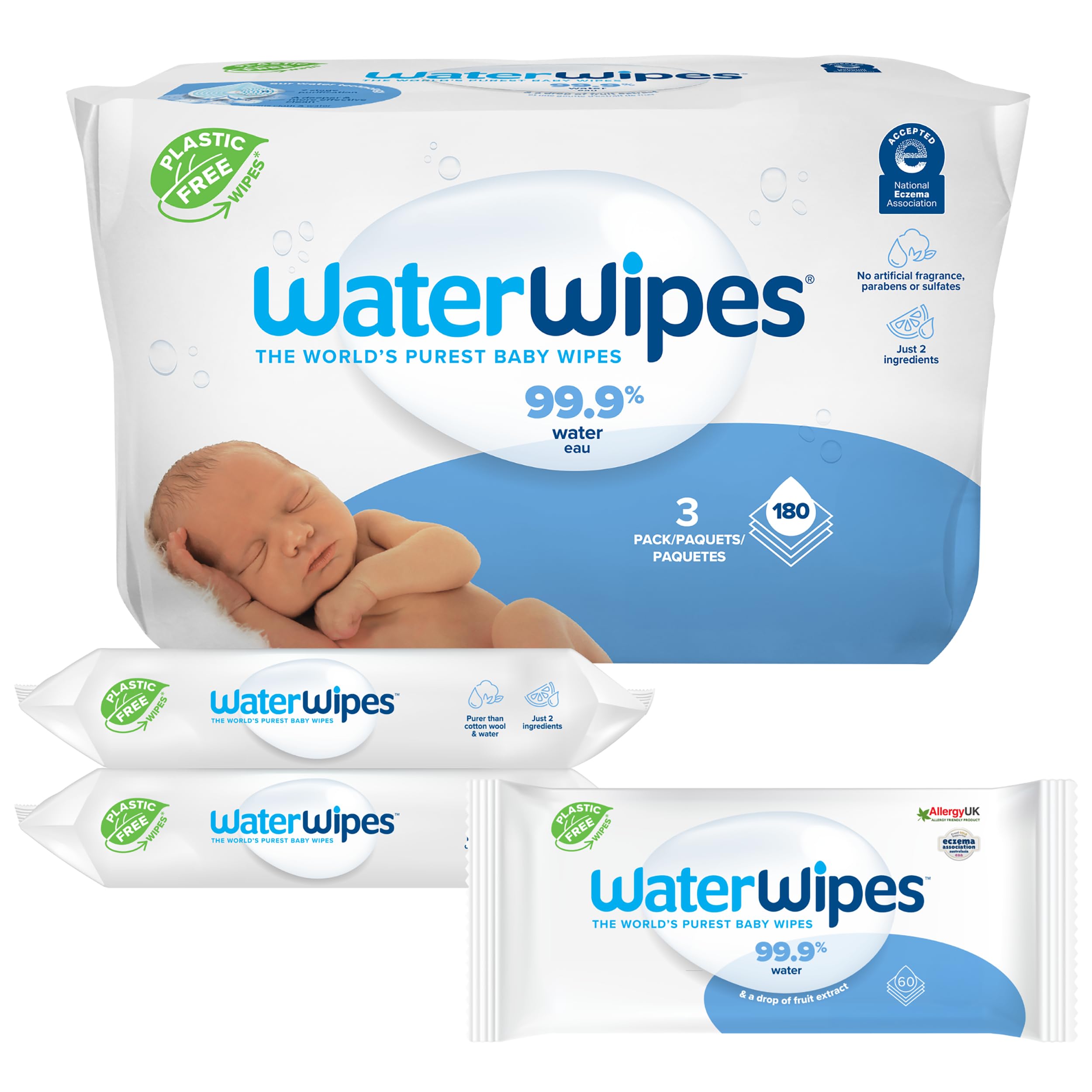 Toallitas Húmedas Para Bebés Sin Plástico Originales Con 99 9% De Agua X180 - Venta Internacional.