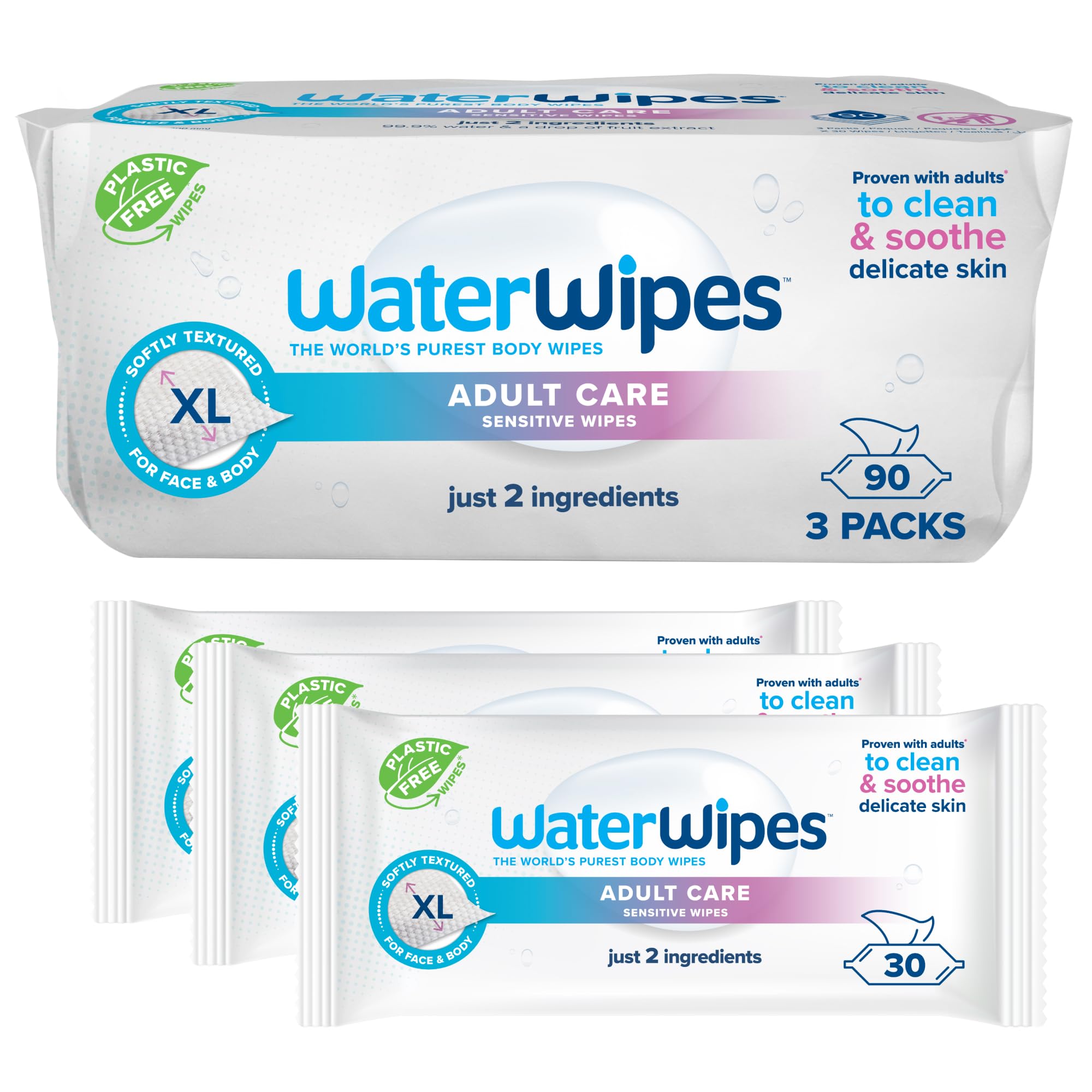 Foto 1 | Toallitas Waterwipes Adult Care Sensitive Body & Intimate 90u - Venta Internacional.