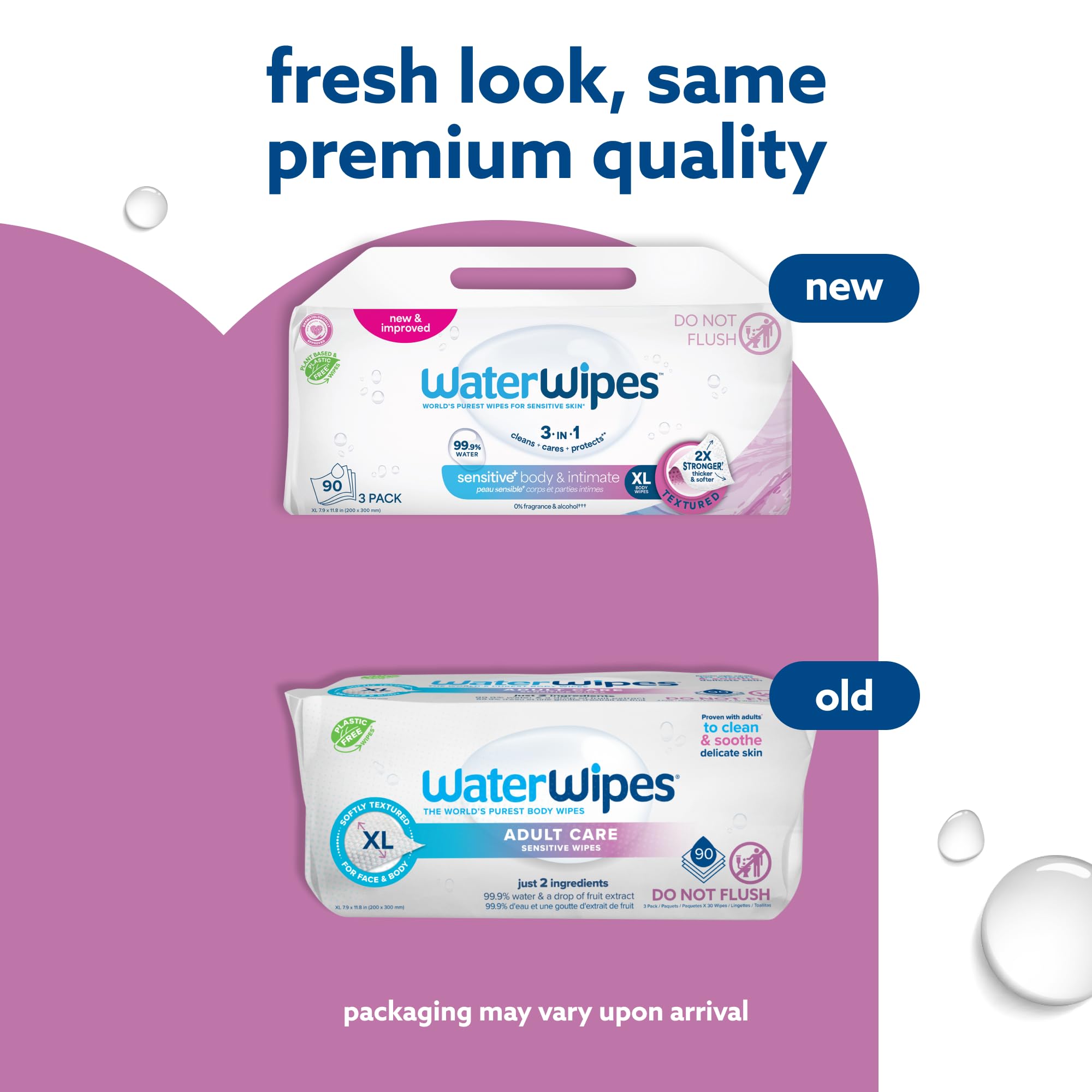 Foto 3 | Toallitas Waterwipes Adult Care Sensitive Body & Intimate 90u - Venta Internacional.