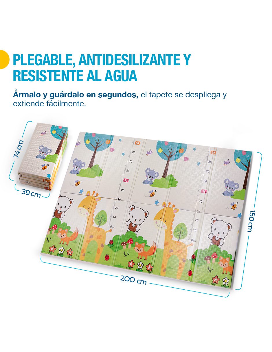 Foto 6 pulgar | Tapete De Juego Plegable Portátil Para Bebé Y Niño Xl 150x200cm Shimy color Azul 83284