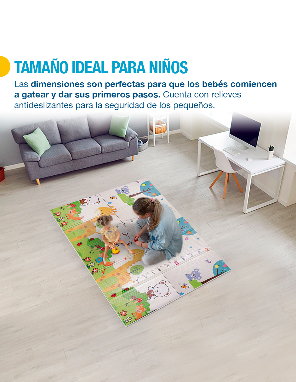 Foto 7 pulgar | Tapete De Juego Plegable Portátil Para Bebé Y Niño Xl 150x200cm Shimy color Azul 83284