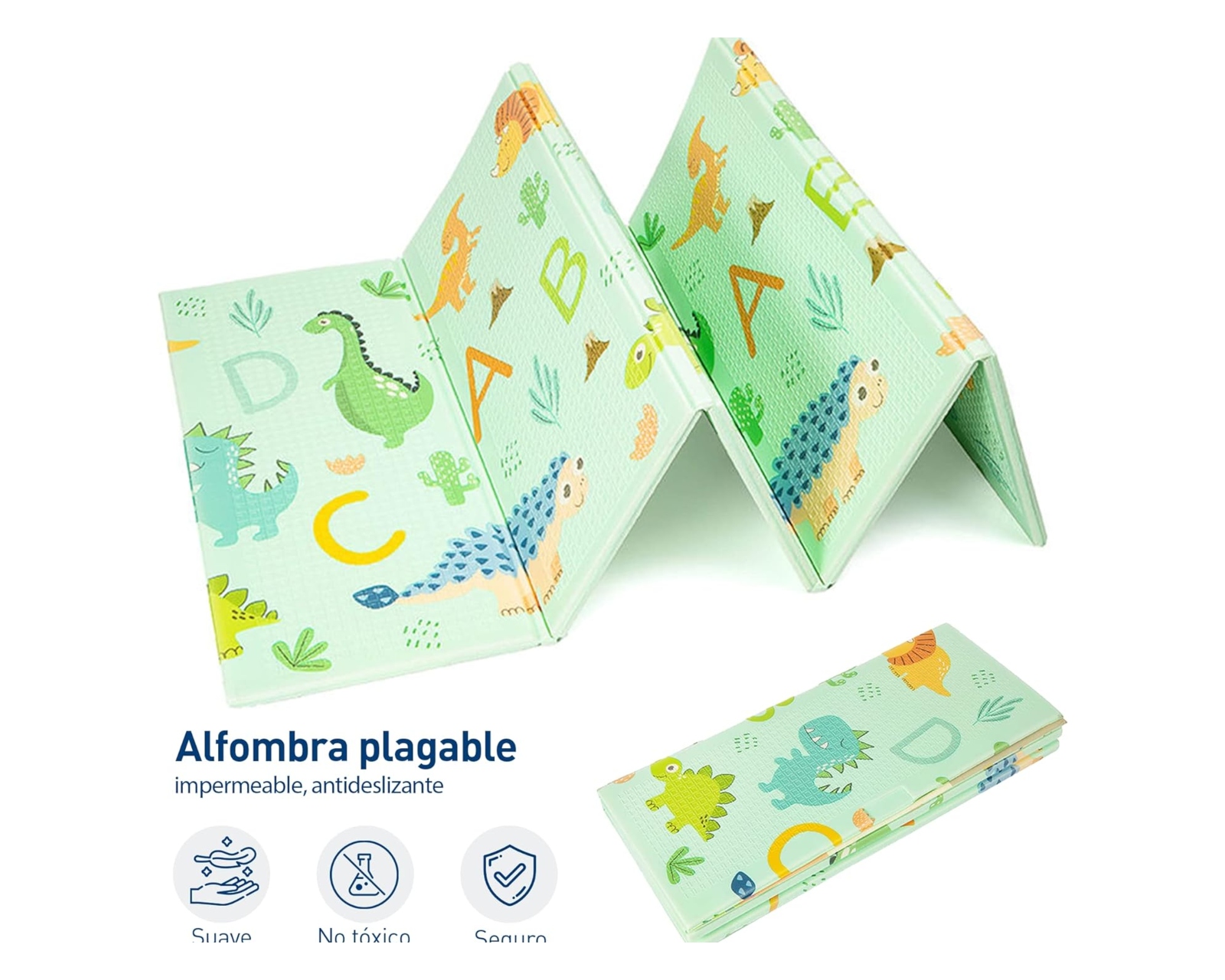 Foto 5 pulgar | Bluelander Tapete Para Bebe, Tapete De Juegos Para Niños, Diseño Plegable, Tamaño De 2 M X 1.5 M X 1 Cm, Espu