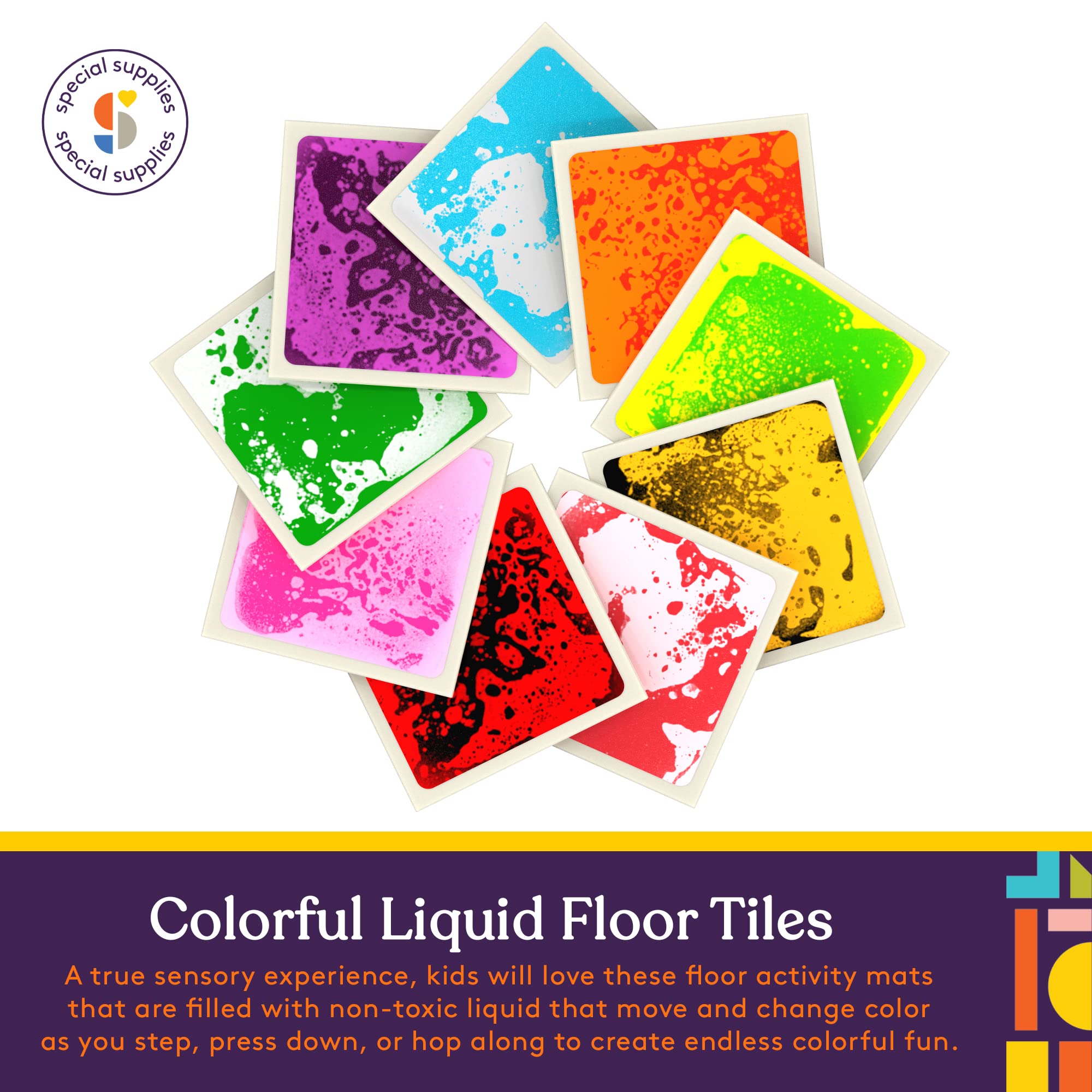 Foto 8 pulgar | Liquid Floor Tiles Special Supplies, Juego Cuadrado De 9 Niños - Venta Internacional.