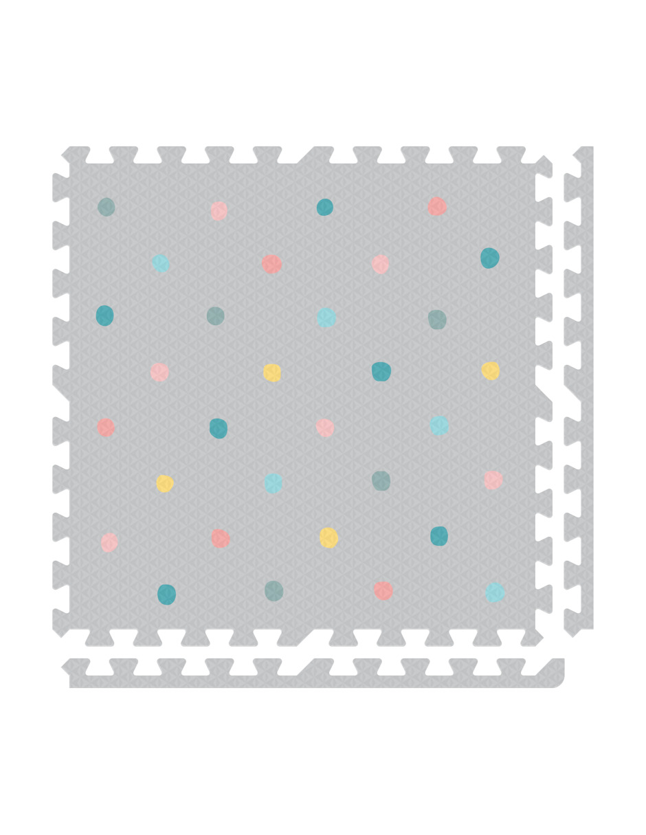 Foto 1 | Tapete Nuzu Armable De Foam Para Bebés Gris Puntos De Colores