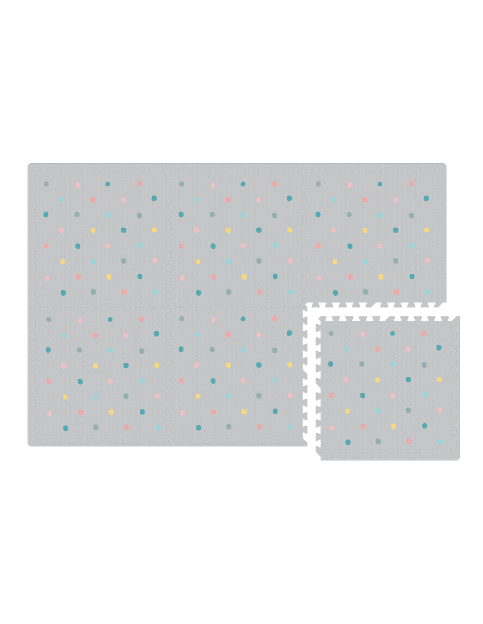 Foto 4 pulgar | Tapete Nuzu Armable De Foam Para Bebés Gris Puntos De Colores
