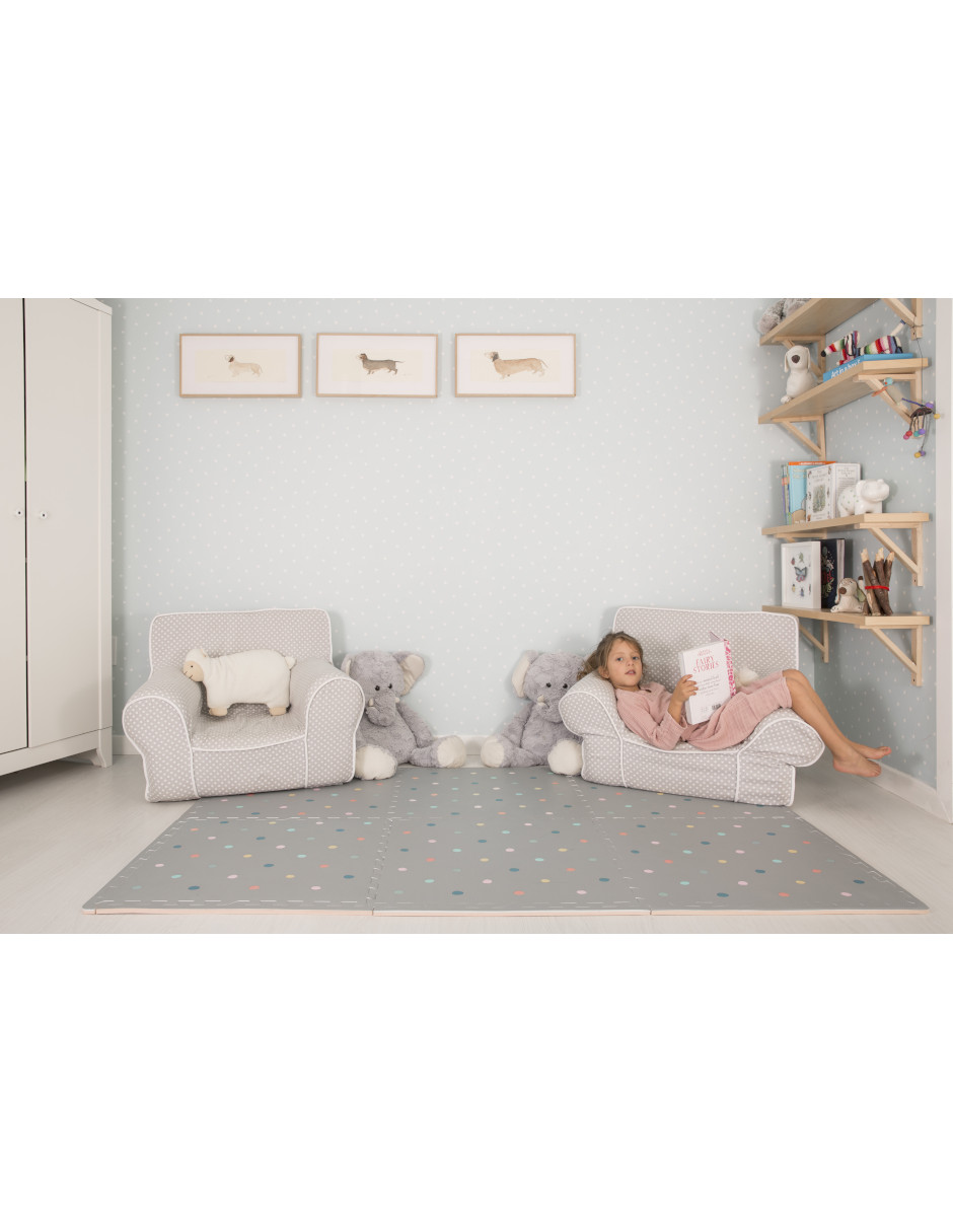 Foto 5 | Tapete Nuzu Armable De Foam Para Bebés Gris Puntos De Colores