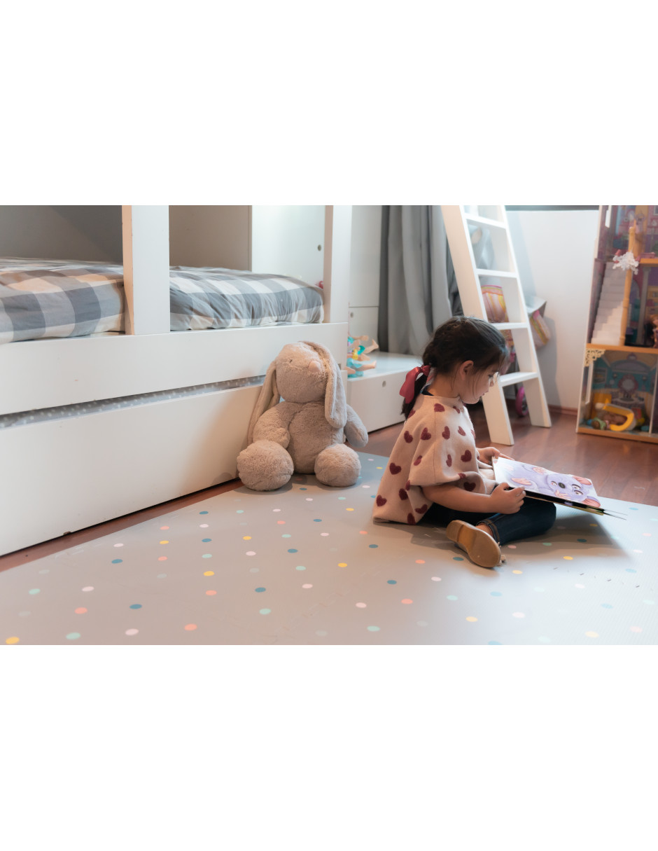 Foto 6 | Tapete Nuzu Armable De Foam Para Bebés Gris Puntos De Colores