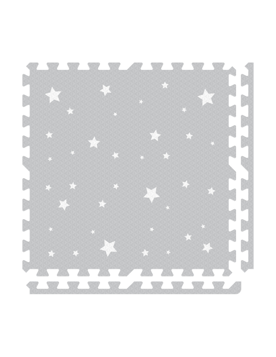 Foto 2 pulgar | Tapete Nuzu Armable De Foam Para Bebés Gris Claro De Estrellas