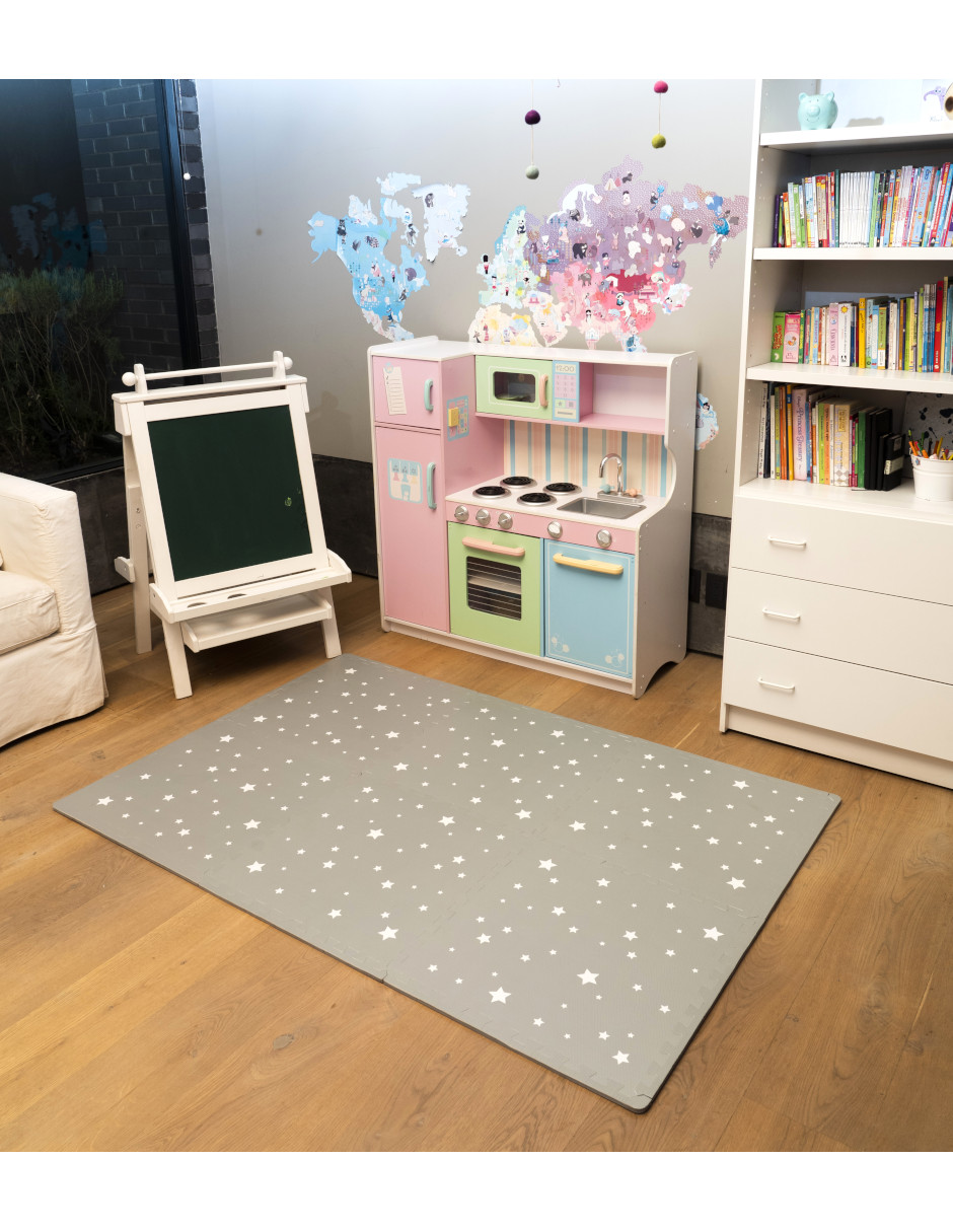 Foto 6 | Tapete Nuzu Armable De Foam Para Bebés Gris Claro De Estrellas