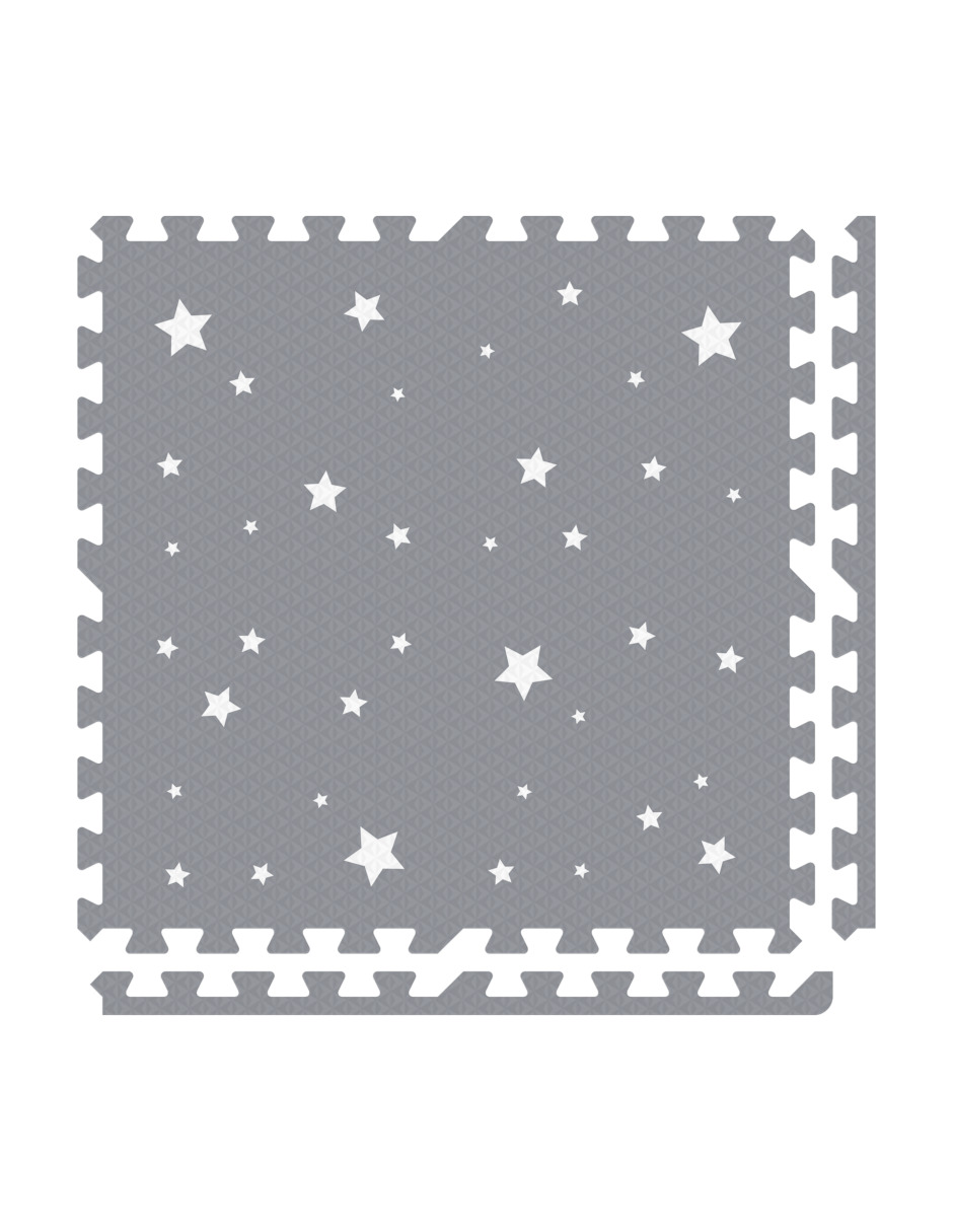 Foto 1 | Tapete Nuzu Armable De Foam Para Bebés Gris Obscuro De Estrellas