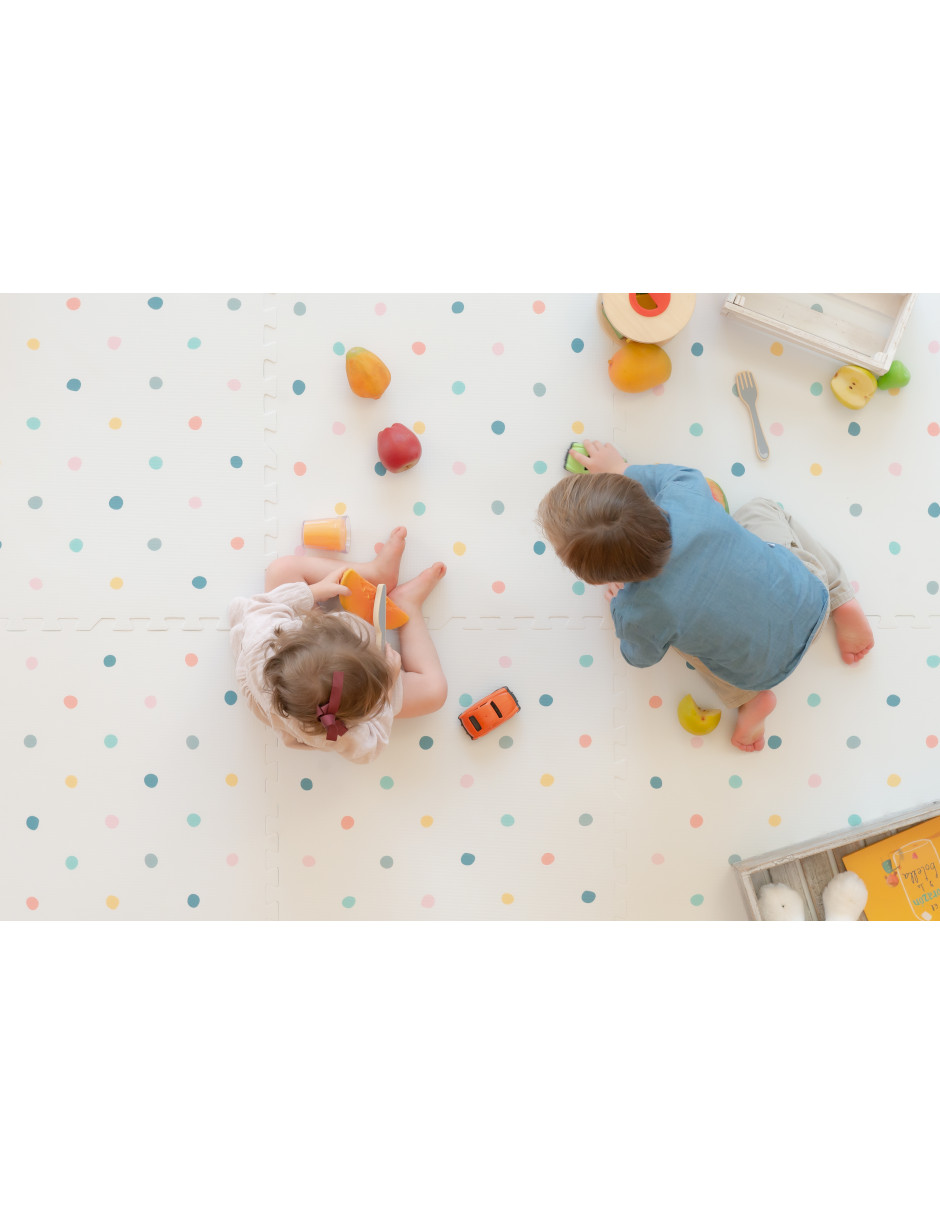 Foto 6 | Tapete Nuzu Armable De Foam Para Bebés Blanco Puntos De Colores