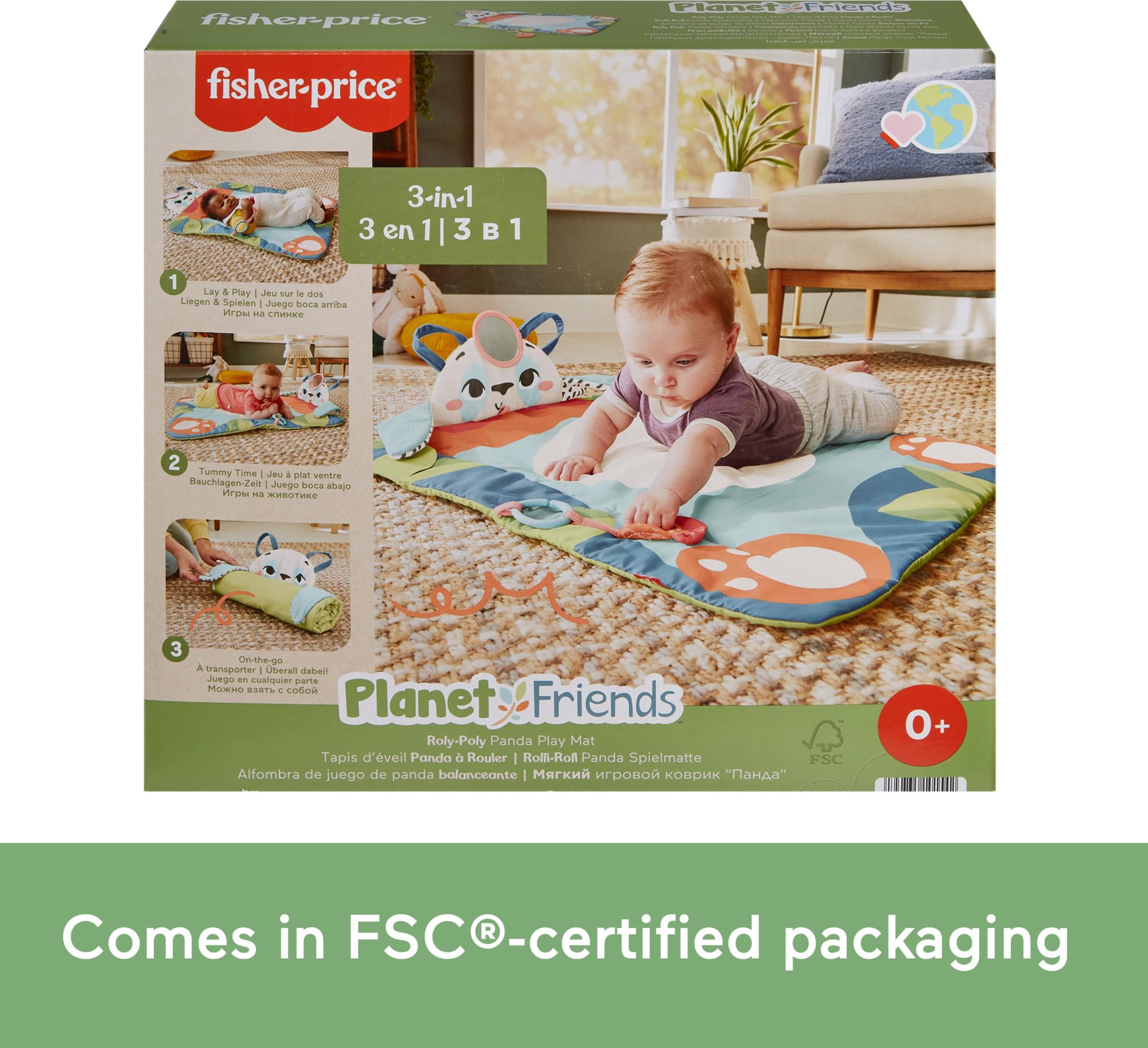 Foto 6 | Tapete De Juego Fisher-price Baby Toy Planet Friends Roly-poly Panda - Venta Internacional.