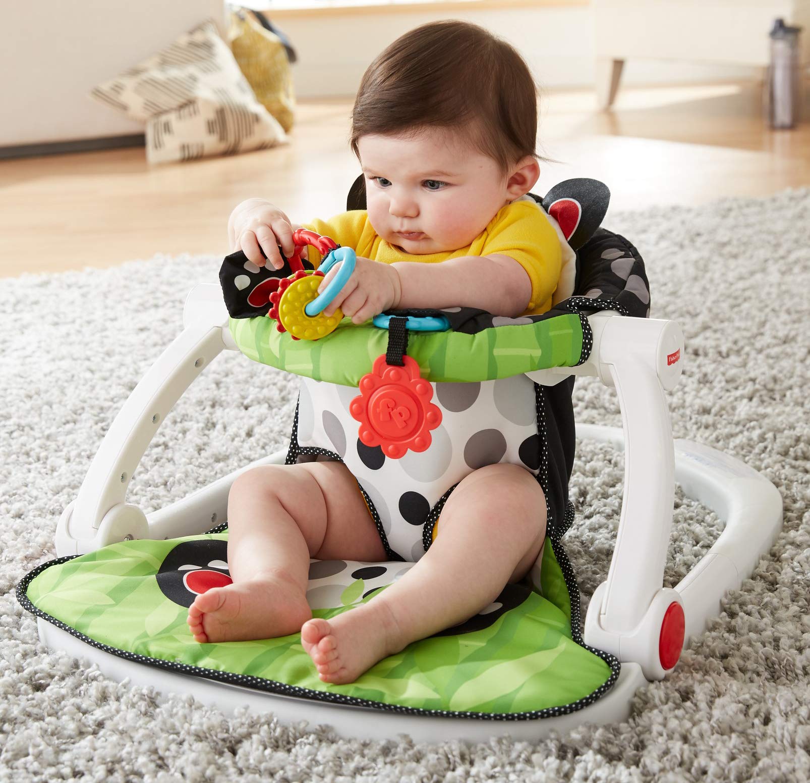 Foto 3 pulgar | Silla Portátil Para Bebés Fisher-price Sit-me-up Con Juguetes Panda Paws - Venta Internacional.