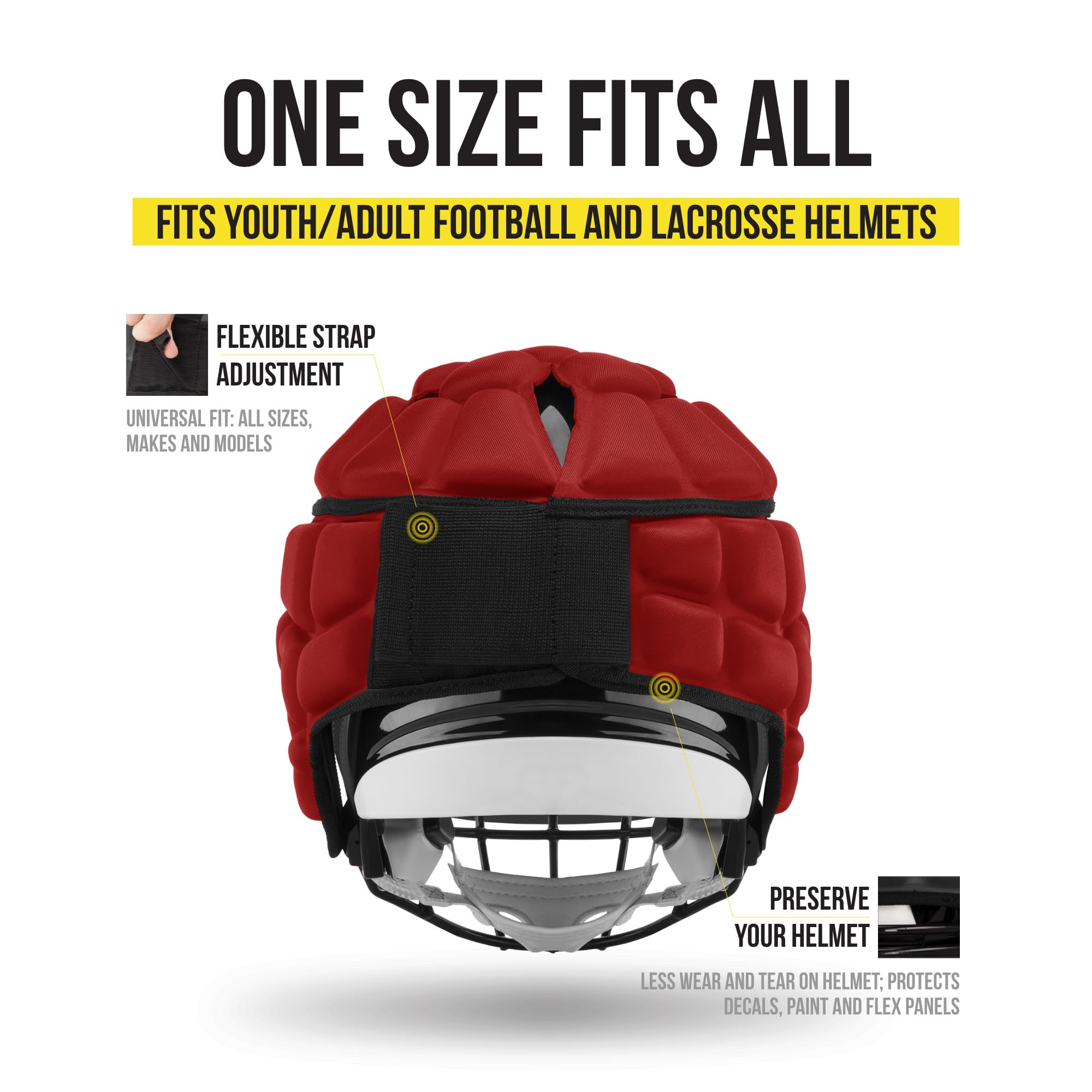 Foto 5 pulgar | Funda Para Casco Guardian Cap Soft-shell Para Fútbol, Color Rojo - Venta Internacional.