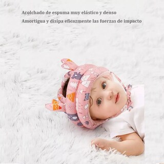 Foto 4 | Gorro Protección Belug Caídas Cascos Bebes Rosa Claro