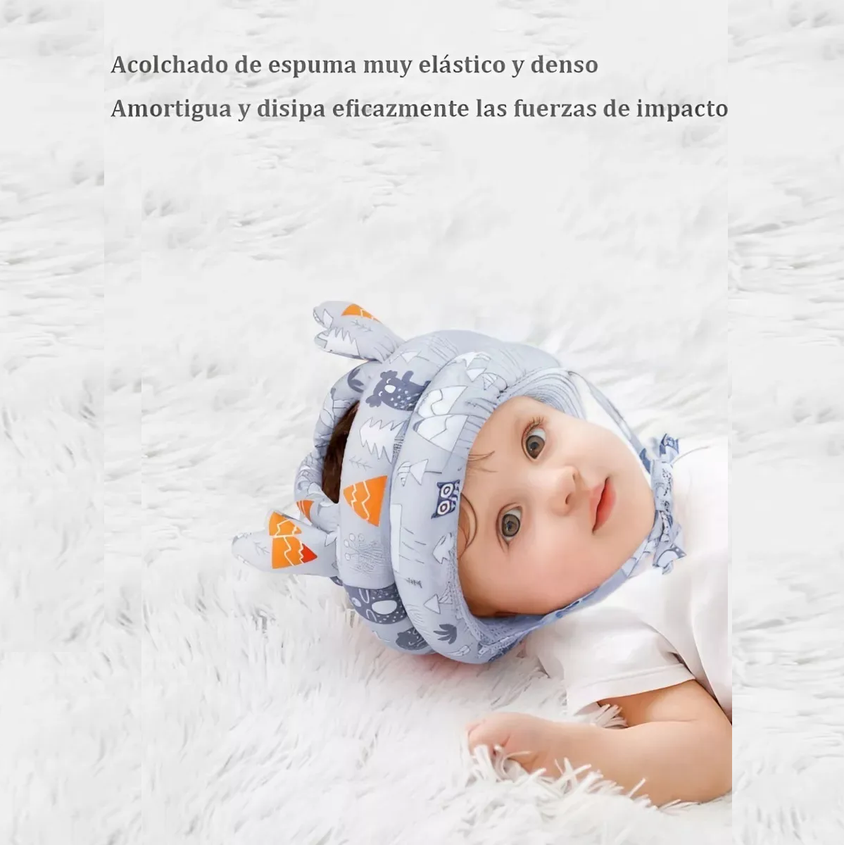 Foto 6 pulgar | Gorro Protección Belug Caídas Cascos Bebes Gris