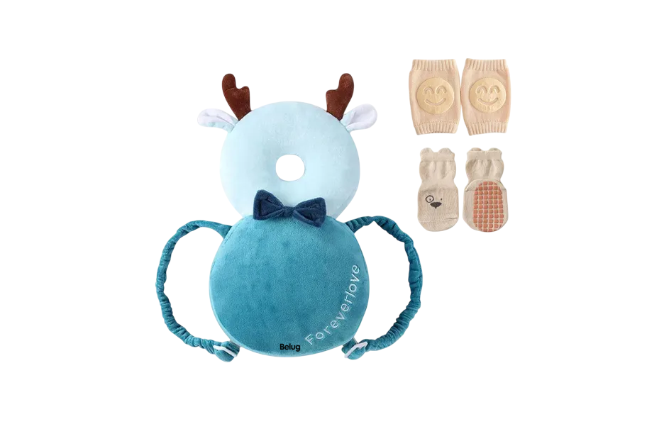 Foto 1 | Casco Para Bebe Antigolpes Gorro Protector Cabeza Acolchada  Ciervo Azul