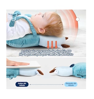 Foto 2 | Casco Para Bebe Antigolpes Gorro Protector Cabeza Acolchada Ciervo Azul