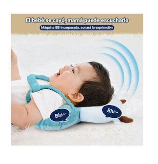 Foto 4 | Casco Para Bebe Antigolpes Gorro Protector Cabeza Acolchada Ciervo Azul