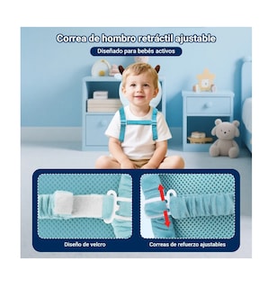 Foto 5 | Casco Para Bebe Antigolpes Gorro Protector Cabeza Acolchada Ciervo Azul