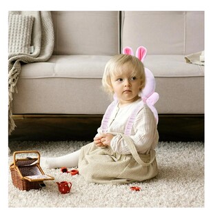 Foto 5 | Casco Para Bebe Almohada Antigolpes Protector Cabeza Conejo Rosa