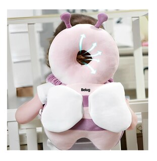 Foto 2 | Casco Para Bebe Antigolpes Gorro Protector Cabeza Acolchada Mariposa Rosa