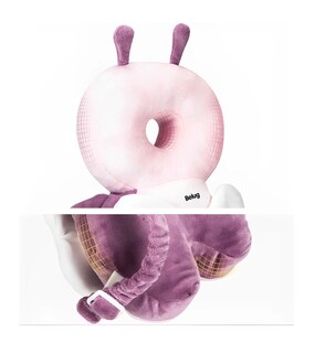 Foto 3 | Casco Para Bebe Antigolpes Gorro Protector Cabeza Acolchada Mariposa Rosa