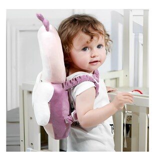 Foto 5 | Casco Para Bebe Antigolpes Gorro Protector Cabeza Acolchada Mariposa Rosa