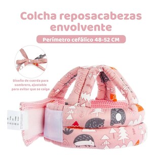 Foto 3 | Cascos Para Bebes Antigolpes Seguridad Bebes + Rodilleras + Calcetines Rosa