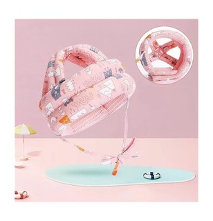 Foto 4 | Cascos Para Bebes Antigolpes Seguridad Bebes + Rodilleras + Calcetines Rosa