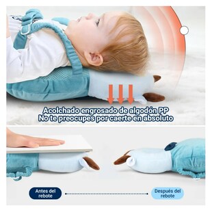 Foto 3 | Casco Para Bebe Antigolpes Gorro Protector Acolchada Cabeza