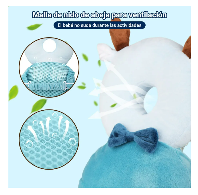 Foto 4 | Casco Para Bebe Antigolpes Gorro Protector Acolchada Cabeza