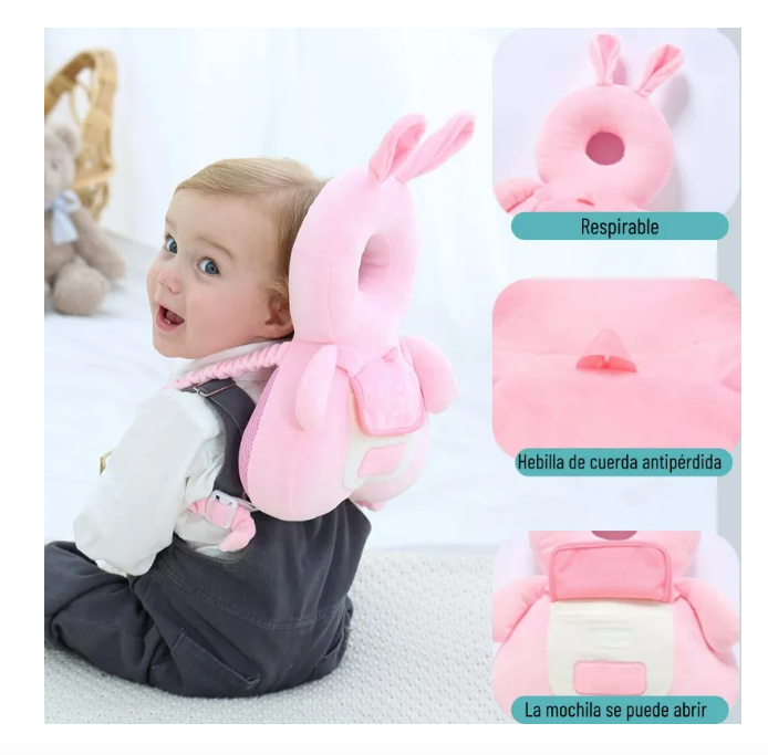 Foto 5 pulgar | Casco Para Bebe Antigolpes Gorro Protector Cabeza Acolchada