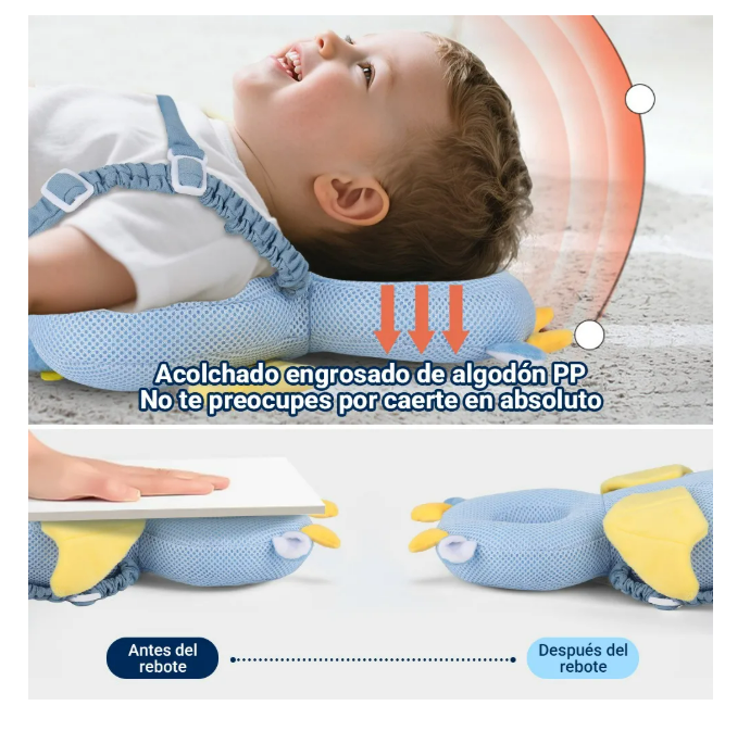 Foto 4 pulgar | Casco Para Bebe Antigolpes Gorro Protector Acolchada Cabeza