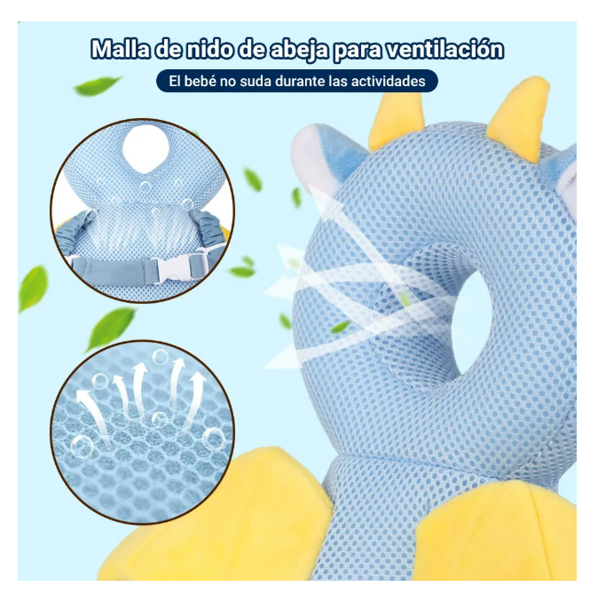Foto 5 pulgar | Casco Para Bebe Antigolpes Gorro Protector Acolchada Cabeza