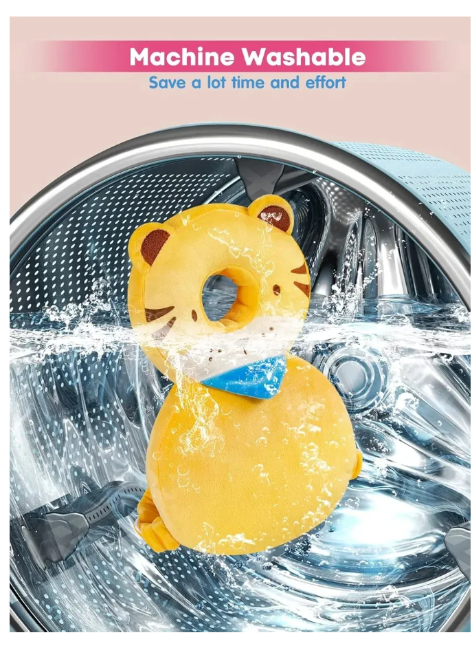 Foto 5 pulgar | Casco Para Bebe Antigolpes Gorro Protector Cabeza Acolchada Amarillo Peluche Tigre