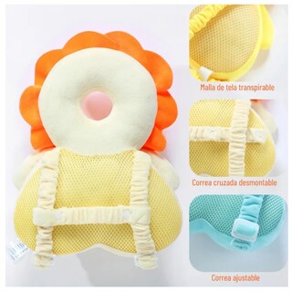 Foto 2 | Casco Para Bebe Antigolpes Gorro Protector Cabeza Acolchada Leon Eo Safe Imports Esi-21257 Amarillo