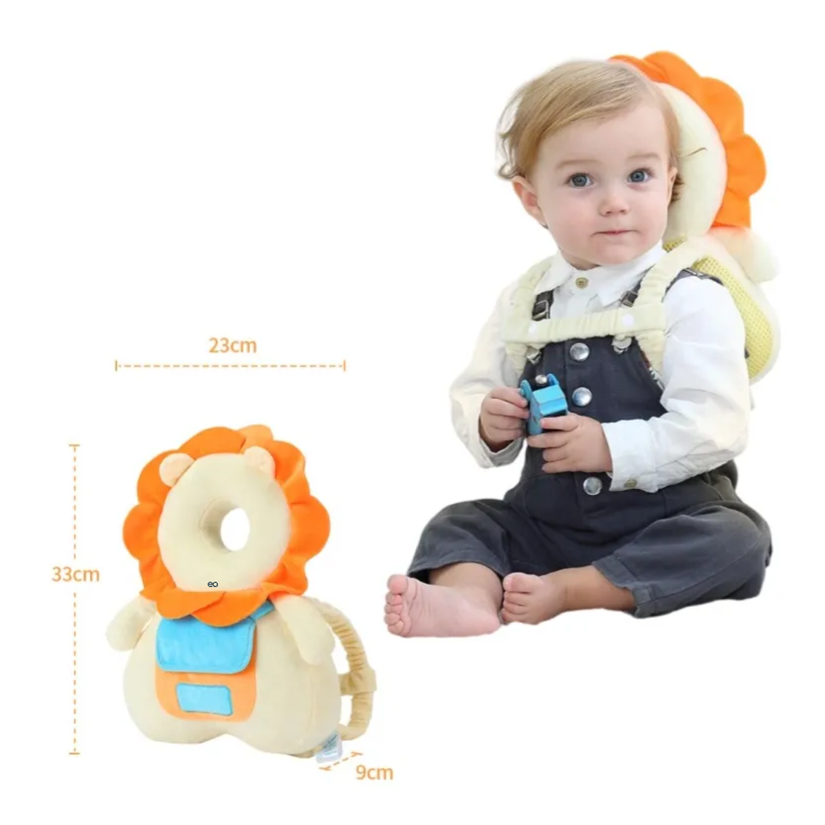 Foto 4 pulgar | Casco Para Bebe Antigolpes Gorro Protector Cabeza Acolchada Leon Eo Safe Imports Esi-21257 Amarillo