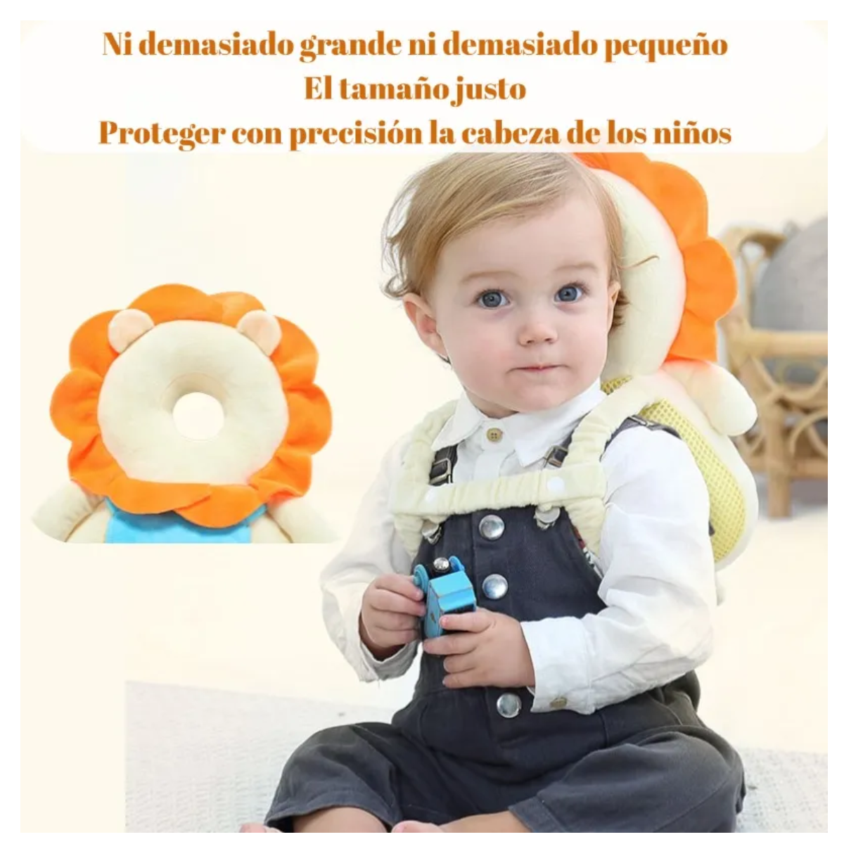 Foto 5 pulgar | Casco Para Bebe Antigolpes Gorro Protector Cabeza Acolchada Leon Eo Safe Imports Esi-21257 Amarillo
