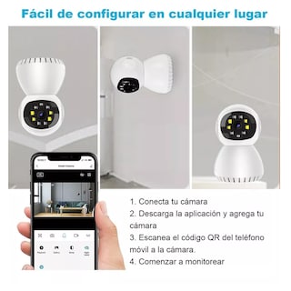 Foto 3 | Monitor para Bebé Wifi Cámara de Seguridad y Vigilancia Eo Safe Imports Esi-12570 Blanco