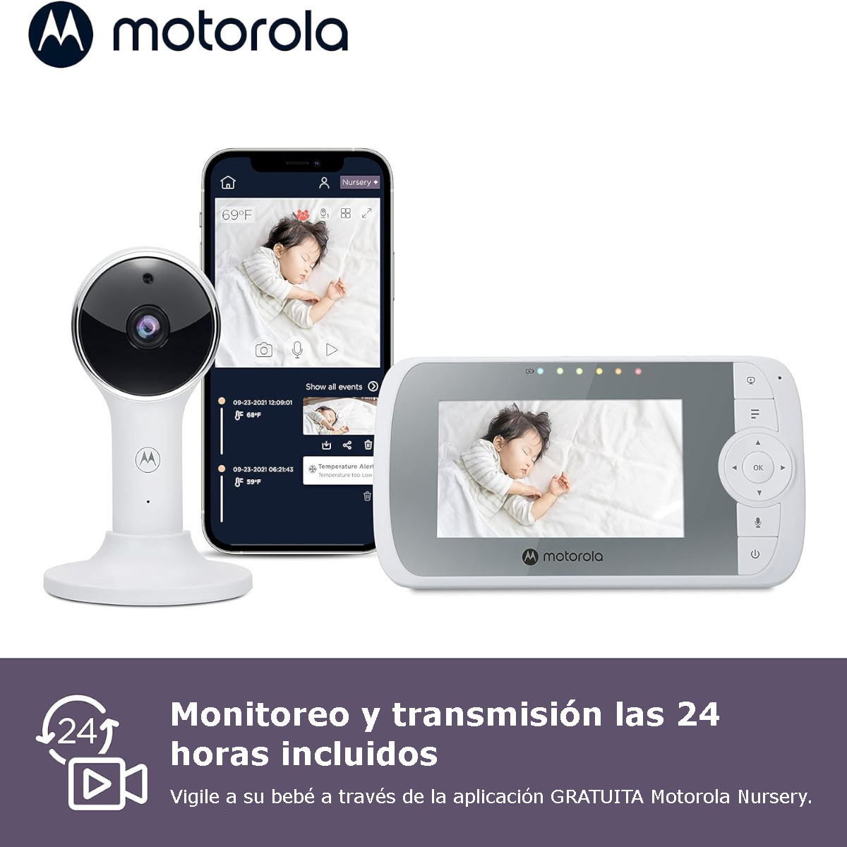 Foto 3 pulgar | Monitor para Bebé Motorola Wifi con Pantalla 4.3'' 2 Vías