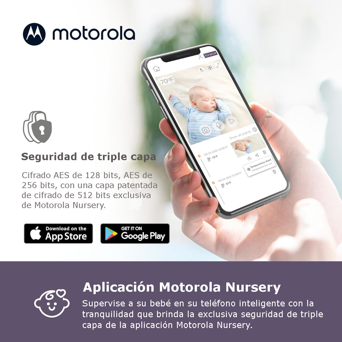 Foto 6 pulgar | Monitor para Bebé Motorola Wifi con Pantalla 4.3'' 2 Vías